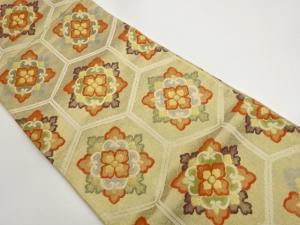 佐賀錦華紋に亀甲模様織出し全通袋帯